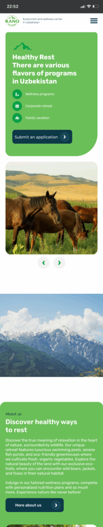 Responsive eco resort website design for mobile devices