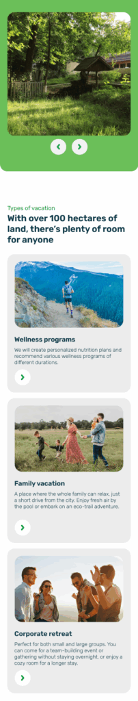 Responsive eco village website design for mobile devices