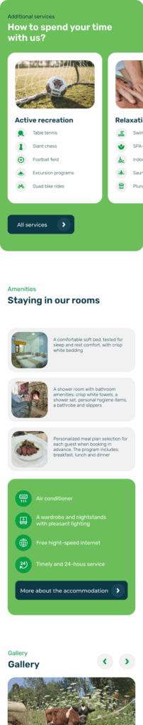 Responsive eco resort website design for mobile