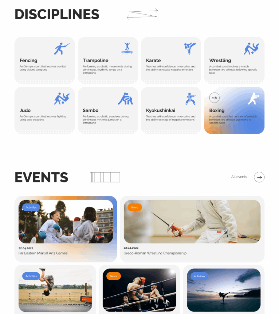 website for Sports school