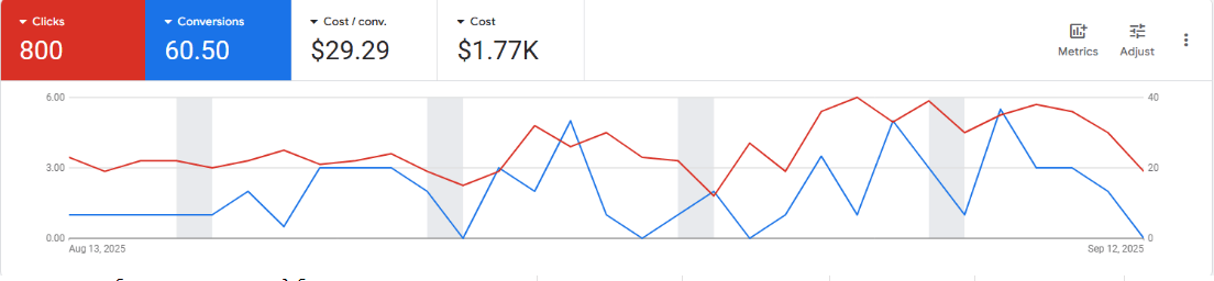 Google Ads for mascots statistics